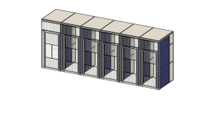 Detailed view of stainless steel NHP cage structure